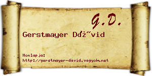 Gerstmayer Dávid névjegykártya