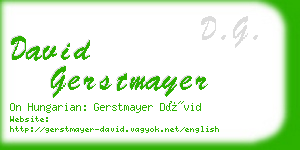 david gerstmayer business card